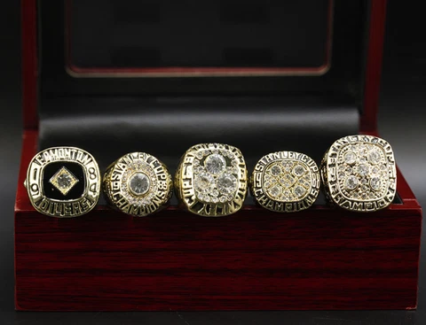 5 pcs + Box Edmonton Oilers Champion Replica Ring Size 8-13 Cover