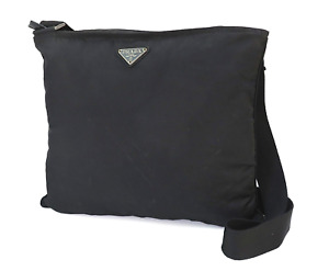 Authentic PRADA Black Nylon Crossbody Shoulder Bag Purse＃53014