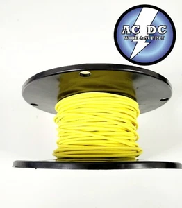 AUTOMOTIVE WIRE 12 AWG HIGH TEMP TXL STRANDED COPPER WIRE YELLOW 100 FT REEL USA - Picture 1 of 1