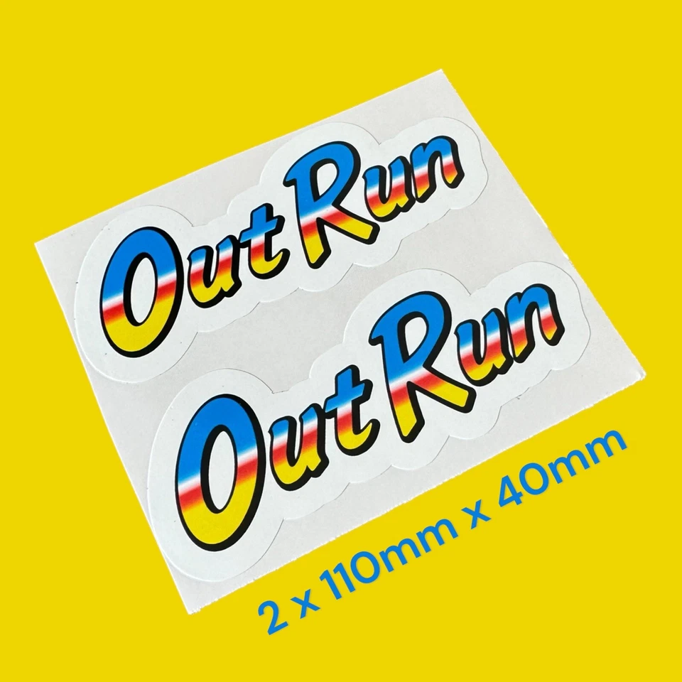 Out Run X2 Classic 1980's Logo Vinyl Sticker Decal Arcade Gaming Machine Outrun - Image 1 of 1