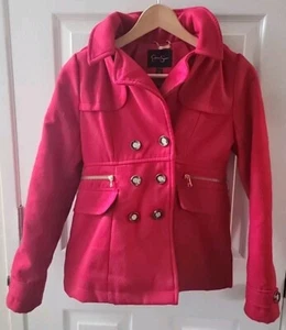 Jessica Simpson Hooded Red  Coat Sz L 14/16 - Picture 1 of 7