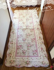 Handmade Pink Country Rose Quilted Laura Ashley Bath/Bed/Floor Runner/rug MM03 - Picture 1 of 1