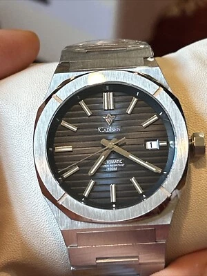 Impresionante Reloj Cadisen Hombre Automático Miyota Acero Inoxidable 100M Impermeable Foto 1 de 4