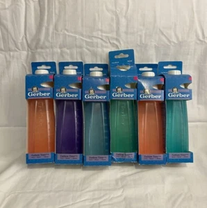 VintaGe Gerber Fashion Tints 9 oz Bottles Lot Of 6 One Piece Feature - Picture 1 of 4