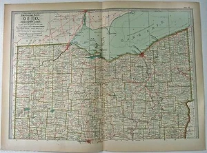Northern Ohio - Original 1897 Map by The Century Company. Antique - Imagen 1 de 3