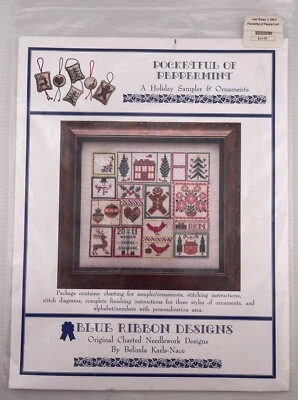 Blue Ribbon Designs Pocket Full of Peppermint Cross Stitch Chart Ornaments - Image 1 of 2