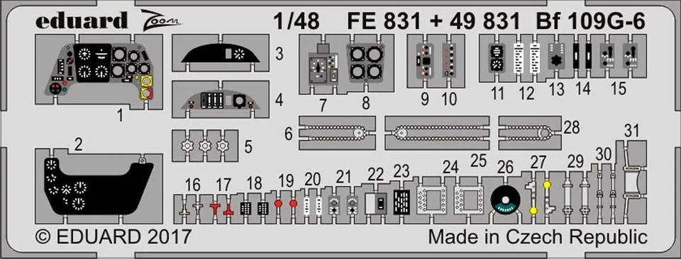 Eduard Messerschmitt Me Bf-109G-6 Interior Zvezda 1:48 Kit Acquaforte Caustica - Immagine 1 di 1