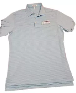 Peter Millar Sommer Komfort Golf Shirt NEU OHNE ETIKETT HERREN MITTELBLAU GESTREIFT - Bild 1 von 13