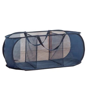 Mesh Laundry Hamper Basket Sturdy 3 Compartments Laundry Basket Foldable Pop ... - Picture 1 of 9