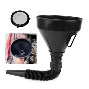 OIL FUNNEL with Screen Filter Diesel Gasoline Kerosene Fuel Flexible Spout TH02 - Picture 1 of 12