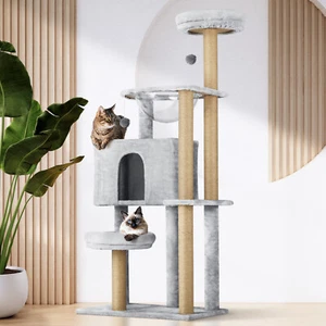 Alopet Cat Tree Tower Scratching Post Scratcher Cats Condo House Bed Wood 140cm - Picture 1 of 10