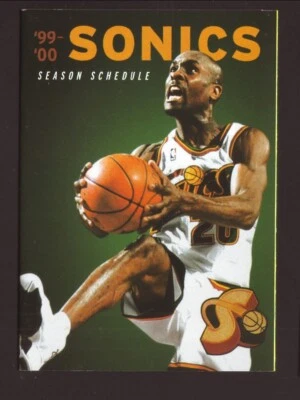 Seattle Supersonics Gary Payton 1999-00 calendario de bolsillo Miller borrador genuino Foto 1 de 2
