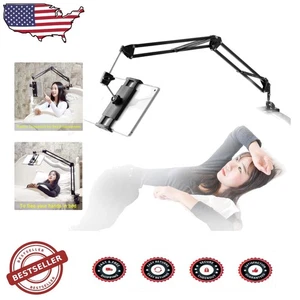 Luxury 360° Rotating Bed Tablet Stand - Compatible with iPad & iPhone (Black) - Afbeelding 1 van 11