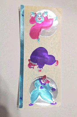 Vintage 80s Cardesign Message Units FOIL Clowns Stickers - Image 1 of 4