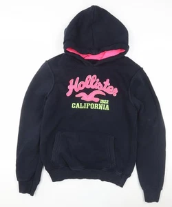 Hollister Women Navy Hoodie Size L Embroidered - Picture 1 of 12