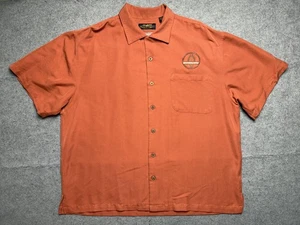 Camicia Shelby Cobra uomo XL arancione misto rayon bottoni davanti ricamata auto - Foto 1 di 11