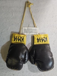 Guantes de Boxeo Vintage Años 70 KM-14 "Sock Em" Con Cordones Marrón y Amarillo Grandes - XLarge - Imagen 1 de 12