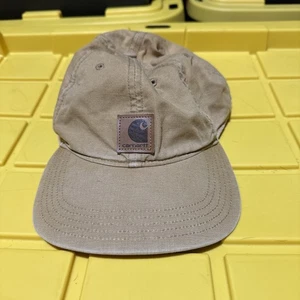 Youth Carhartt Hat Cap Brown Canvas One Size Fits All OSFA Leather Patch - Picture 1 of 5