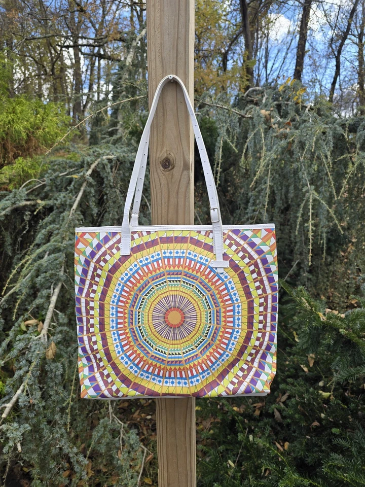 Bolso de Mano Grande para Mujer Esquivel Diseño Sunburst Cuero Sintético Foto 1 de 4