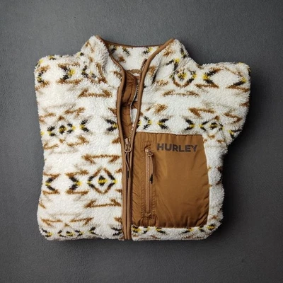 Hurley Jacket Mens Medium Sherpa Fleece Full Zip Aztec Tribal Pattern HFA22SMJ - Image 1 of 4