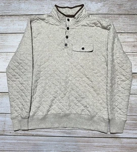 Pullover Faherty Epic acolchado polar beige avena talla mediana para hombre - Imagen 1 de 6