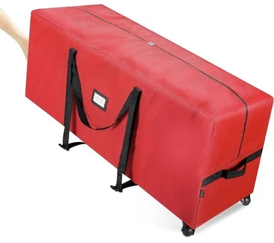7.5 Ft Christmas Tree Storage Bag – Heavy Duty Extra Large Red Holiday Bag - Image 1 of 4