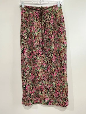 Falda Kathie Lee Midi Mujer S Rosa Floral Aberturas Laterales Elástica Wasit Años 90 Y2K Foto 1 de 4