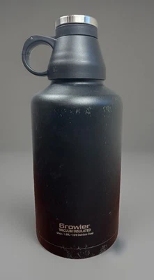 Botella de agua de acero inoxidable aislada al vacío negra glaciar Reduce Growler 64 oz Foto 1 de 4