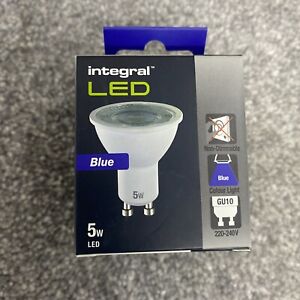 LED BLUE SPOT LIGHT GU10 220-240v 5W 15000hrs 50hz non dimmable 50mm