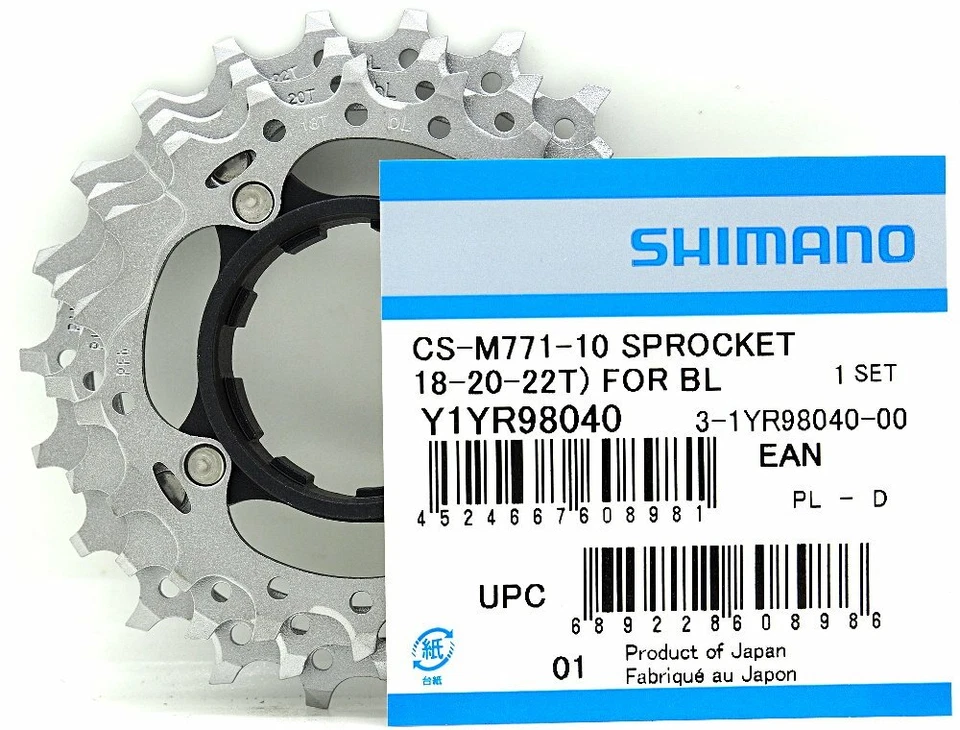 Shimano XT CS-M771-10 Sprocket/Cog Unit 18-20-22T for 10-speed 11-32T Cassette - Image 1 of 1