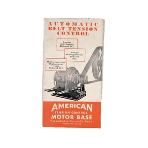c1930 American Pulley Co automatische Riemenspannungssteuerung ausklappbarer Katalog Broschüre - Bild 1 von 7