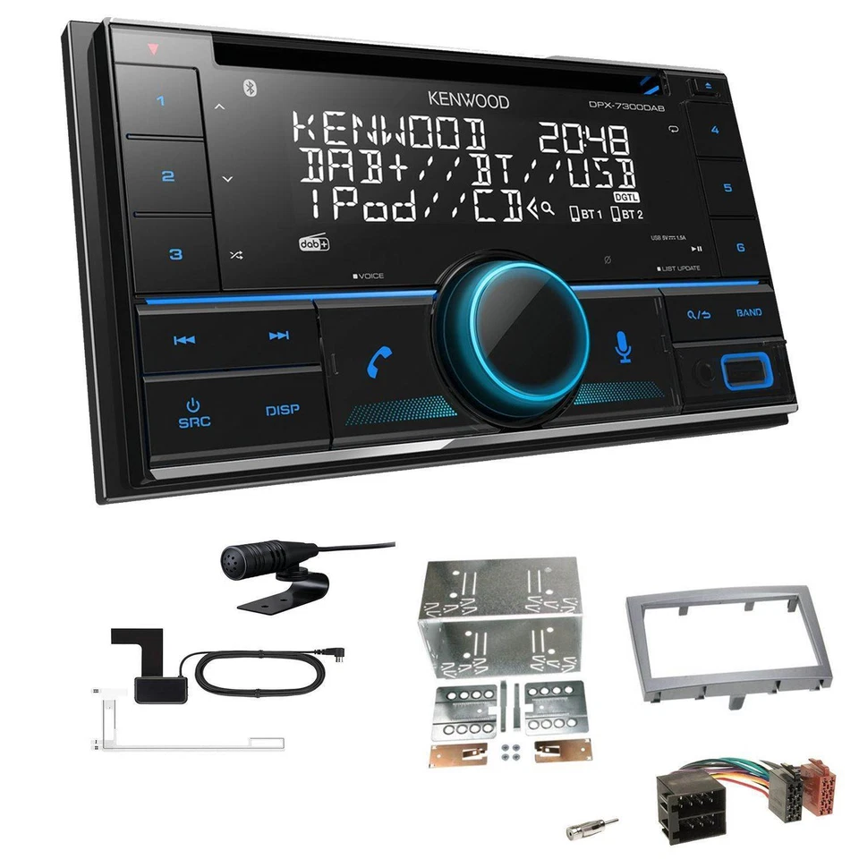 Kenwood 2-DIN Receiver Autoradio Bluetooth für Porsche 911 2004-2008 vulkangrau