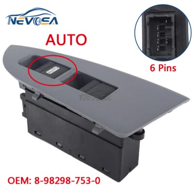 Interruptor de ventana eléctrica lado del conductor izquierdo para ISUZU NRR NPR NPR-HD NQR 8982987530  Foto 1 de 4