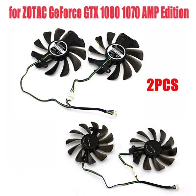For ZOTAC GeForce GTX 1080 1070 AMP Edition GPU Cooling Fan Graphics Card 2PCS - Image 1 of 4