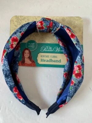 NWT The Pioneer Woman Floral Headband Hairstyle Blue & Red Roses Hair Accessory - Image 1 of 3