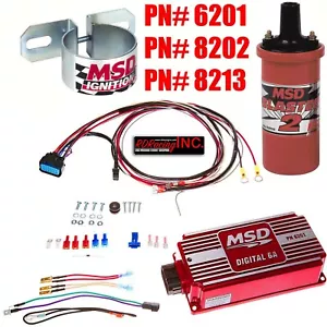 MSD Ignition 6201 DIGITAL 6A IGNITION BOX MSD COIL 8202 MSD BRACKET 8213 COMBO - Picture 1 of 4