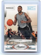 2009-10 PRESTIGE #154 TYREKE EVANS AUTOGRAPH ROOKIE RC SP #5/50 SACRAMENTO KINGS