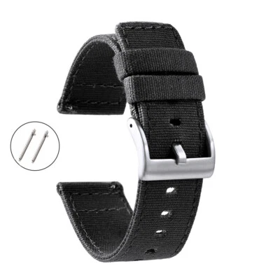 Nueva correa de reloj de nailon de lona transpirable suave 20 mm 22 mm correa de reloj para hombres mujeres Foto 1 de 4