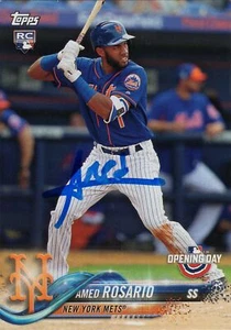 New York Mets Amed Rosario Signed Trading Card 2018 Topps RC Rookie #70 COA - Picture 1 of 1