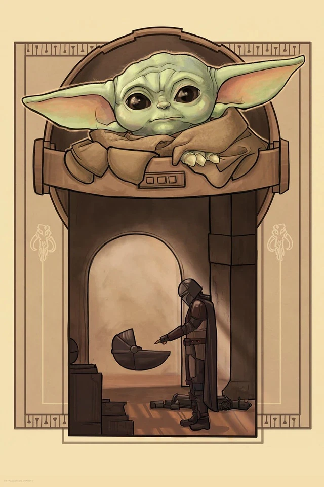 Star Wars The Mandalorian Grogu Cuna Bebé Yoda Primera Vista Karen Hallion Arte Foto 1 de 1