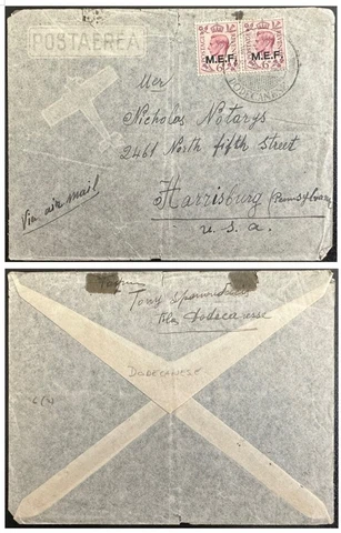 Great Britain Office aboard in Africa, Middle East forces #6(2) Rhodes Dode *d Cover