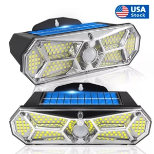 Outdoor Solar LED Light With Motion Sensor Garden House Lamp Garage Lighting US - Picture 1 of 12