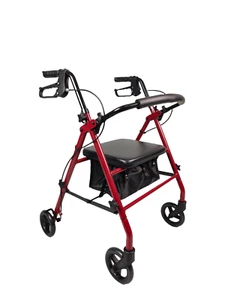 iLIVING ILG800R Burgundy Rollator Walker Heavy Duty, Adjustable Easy Fold design - Afbeelding 1 van 5