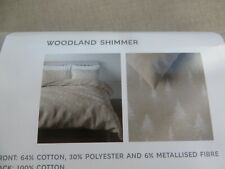 M & S Woodland Shimmer duvet cover & 2 pillowcases Double cotton back new