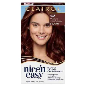 Clairol Nice N’ Easy Natural Looking Permanent Hair Color 5M Medium Mahogany Bro - Picture 1 of 7