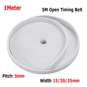 HTD 5M Synchronous Wheel PU Open Timing Belt Width 15/20/25mm Pulley Belt 1Meter - Picture 1 of 6