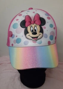 NWT Disney 3D Pink Rainbow Minnie Mouse Girls Pop Cap Adjustable  - Picture 1 of 12