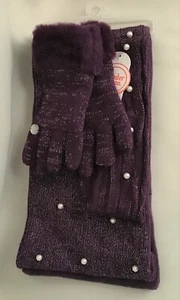 Wonder Nation Girls 3-Piece Purple Headwarmer-Gloves-Scarf Set - Picture 1 of 1