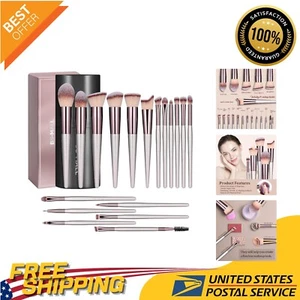 18-Piece Professional Synthetic Makeup Brush Set in Elegant Champagne Gold - Picture 1 of 8