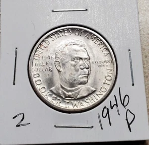 1946-P Booker T Washington Classic Commemorative Half Silver #2 - Picture 1 of 2
